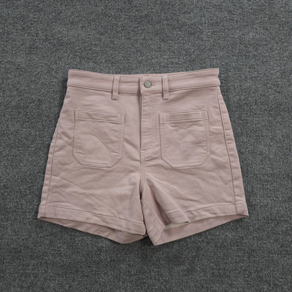 Faherty Shorts Womens 26 Pink Stretch Terry Patch Pocket Preppy Casual Summer